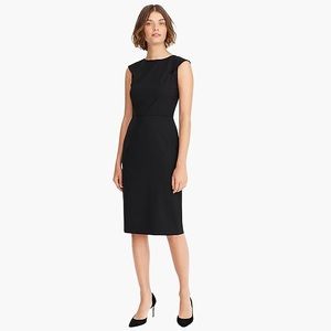 J Crew cap sleeve sheath work dress, black